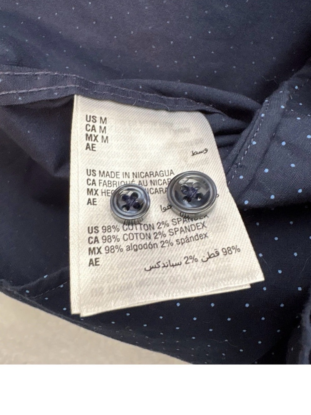 Flawless Blue Polka Dot Men’s Medium Short Sleeve Button Up Shirt By Club Room - Picture 9 of 9